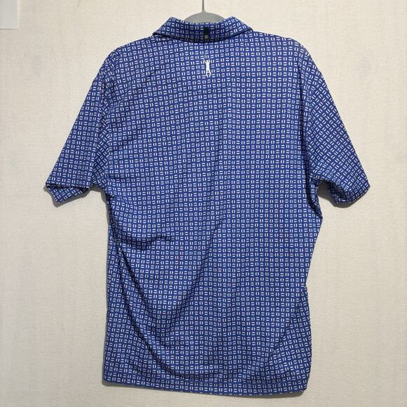 Mizzen + Main Polo Shirt Men’s MED Phil Mickelson Geometric AOP Performance Trim - Picture 8 of 9